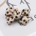Cute caramel polka dot bow hair clip for girls, stylish fabric hair accessory for daily wear. - Colorful Camel Polka Dot Style / 1 Piece