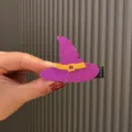 Halloween Kinder Glitzer Hexenhut Haarklammer, süßes Festival Haaraccessoire für Mädchen Party. - Lila Pailletten Hexenhut Clip