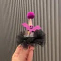 Süße Halloween Fledermaus Haarklammer mit lila Pom-Pom und schwarzem Tüll für Party. - Leuchtende Haarspange / Dunkellila