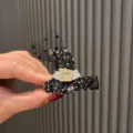 Halloween Hexenhut Haarklammer schwarze Pailletten Netz Haarspange Kinder Mädchen - Schwarz Gold Hut Haarklammer Q2-5