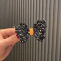 Halloween Kinder Glitzer Fledermaus Flügel Haarklammer süße Party Haarschmuck für Mädchen - Braun-Schwarz Schleife Haarklammer Q2-5