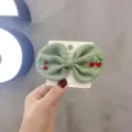 Cute green cherry bow hair clip for kids, fabric duckbill hair barrette for girls. - Hair Clip (F2-6) / Green