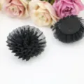 Schwarze Mesh Blume DIY handgemachte Zubehoer fuer Schuhe Haarklammern Basteln Dekoration - Mesh Blume (B2-1) / Ca. 4,5 cm Durchmesser / Schwarz