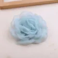 Light blue handmade chiffon camellia flower DIY hair accessory material and apparel trim. - Light Green (F2-7)