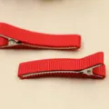 Rote stoffbezogene Haarspangen, handgefertigte Krokodilklemmen Variante, 4.8cm Zubehoer. - 4.8cm Packung / Rot