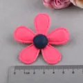 DIY handgemachte Filz Fünf-Blütenblatt Blume Zubehör, rosa Blütenblätter mit dunkelblauen Mitte. - Fünfblättrige Blume Pom-Pom Stil (G3-4) / Mittelrosa