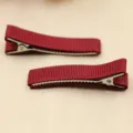 Dunkelrote vollummantelte Haarklammer, handgefertigtes DIY-Haaraccessoire mit einfarbigem Band. - 4.8cm Packung / Burgunderrot