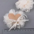 Koreanischer Stil Mesh Stoff Blume DIY Haarschmuck und schicke Schuhe dekorative Ornamente. - Aprikose