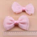 Rosa Chiffon Schleife Haarklammern DIY handgemachte Bastelzubehör süße Haarschleife - Schleifenzubehör (T4-4) / Elfenbein