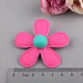 DIY Filz Blumen Aufnäher fünf Blüten Haarklammer Zubehör für Kinder und Mütze Dekoration - Fuchsia