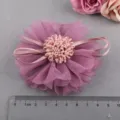 Violette Netzblume DIY handgemachte Accessoire Stoff Band Haarspange Handwerk Dekor - Halbfabrikat (D3-5) / Kaffeelila