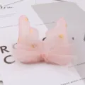 Jolie pince à cheveux oreilles de lapin en tulle rose avec des pois dorés pour enfants. - Rose Argenté