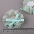 DIY Tüll Stoff Krone Blume handgemachte Kinder Haar Accessoire Schuh Dekoration 1Stk - Beige und Grün