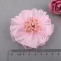 Handgemachte rosa Netztuch Blumen Zubehör für DIY Haar Spangen und Kleidung Dekor - Halbfertig (A3-3) / Rosa