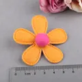 DIY Filzblume Zubehör mit Pompon Mitte Basteldekoration für Kinder Haarnadeln und Kleidung - Orange