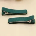 Dunkelgrüne stoffummachte Haarklammern, handgemachte Seitenklammern für DIY Haarschmuck Accessoires. - 4.8cm Packung / Dunkelgrün