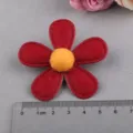 Rote Filz fünfblättrige Blume DIY Bastelmaterial für Kinder Haarklammern und Kleidung Dekoration. - Dunkelweinrot