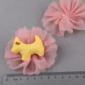 Netzstoff Blume handgemachte DIY Kinder Haarschmuck und Schuhblume Deko Zubehör - Gelb