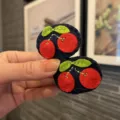 Handgemachte Filz Erdbeer Haarspangen fuer Kinder, suesse rote Fruechte Baby Haarschmuck. - Orangerot Paar