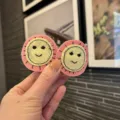 Handgemachte Filz Sonne Haarnadeln süße rosa gelbe Smiley Gesichts Accessoires für Kinder - Karminrot Paar