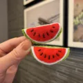Wassermelone Haarspangen für Kinder, süße handgefertigte Filz Clips in Rot, Mädchen Haarschmuck. - Rosa Paarspange