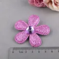 DIY handgemachte rosa glitzernde fünfblättrige Blumen Haaraccessoire mit Edelstein. - Hellviolett