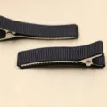 Schwarze Stoff umwickelte Haarklammer, handgemachte Schleife Seitenklammer DIY Zubehoer - 4.8cm Packung / Schwarz