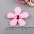 Rosa Glitzer Fünfblättriges Blumen DIY Haaraccessoire Patch mit rotem Kristallzentrum. - Rosa