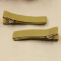 Khaki Band umwickelte Haarklammern handgemachte DIY Haarzubehoer niedliche Seitenclips - 4.8cm Packung / Gold