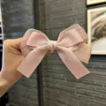 Molletta per capelli a fiocco rosa per ragazze, accessorio capelli in rete dolce, clip. - Rosa coreano