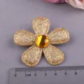DIY Glitzer fünfblättrige Blume Haarschmuck Material Basteln Applikation Zubehör Neu - Gold