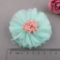 Mintgrüne Netzstoff Blume DIY handgemachte Haarschmuck für Kleidung Dekoration Flicken - Halbfertig (A3-3) / Hellgrün