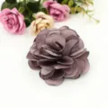 Handgefertigte Stoff Rose Blume DIY Haarschmuck Bekleidung Dekor Material grosse graue - Groß (Ca. 8,5 cm) / Kastanienbraun