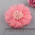 DIY handgemachte rosa Netzblume Zubehör für Haarbänder und Kleidungsdekoration. - Halbfertig (A3-3) / Wassermelonenrot