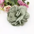 Handgemachte Stoff Rose Brosche grüne DIY Kleidung Zubehör Hochzeit Dekor Haarteil - Groß (Ca. 8,5 cm) / Khaki