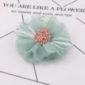 DIY handgemachte Netzblume Zubehör mit Band für Haarnadeln, Stirnbänder und Kleidungsdeko. - Halbfabrikat (D3-5) / Hellgrün