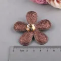 DIY Braun Glitzer Fünfblättrige Blume Haarspange Kleidung Zubehör Dekorative Handarbeit - Dunkelbraun