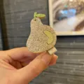 Süße Glitzer Birne Haarklammer für Kinder, funkelnde Frucht Seitenklammer für kleine Mädchen. - Birnen Stil (NL9) / Camel