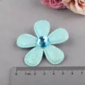 Basteln DIY glitzernde fünfblättrige Blumen Accessoires mit blauem Kristall für Haarschmuck. - Seeblau