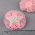 Rosa Netz Stern Haarschmuck DIY handgemachte Stoffblume Patches fuer Kinderhaar. - Bonbonrot