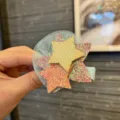Kinder süße Glitzerstern Haarklammer mit Netzschleife, glänzende Seitenhaarspange für Mädchen. - Stern Stil (NL9) / Himmelblau