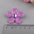 DIY Glitzer fünf-Blütenblatt Blume Strass Bastelzubehör für Kinder Haarklammer Kleidung - Lila