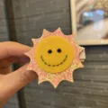 Rosa Glitzer Sonne Haarklammer für Kinder süßer Cartoon Smiley Gesicht Haarnadel Haarspange - Sonnenblumen Stil (NL9) / Gelb