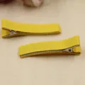 Gelbe Ripsband umwickelte Krokodil Haarklammern, handgemachte DIY Haarspangen fur Kinder. - 4.8cm Packung / Gelb