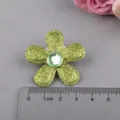 DIY gruene Glitzer Fuenfbluetenblatt Bastelzubehoer mit Strass fuer Haarnadeln und Schuhe. - Armeegrün