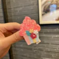Süße Cupcake Haarklammer für Kinder Glitzer Haarspangen Mädchen Haarschmuck Style - Rosa