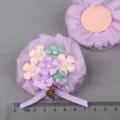 Netzstoff Blumen DIY Haarschmuck handgemachte Kinder Kopfbedeckung Schuhe Patch Handwerk - Violett