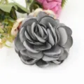 DIY Große Graue Stoff Rose Handgemachte Haar Accessoire für Hochzeit Dekor Material - Groß (Ca. 8,5 cm) / Dunkelgrau