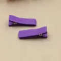 Lila Stoff bezogene Haarklammern Set, süße handgemachte DIY Haarschmuck Variante. - 3.5cm Größe / Lila