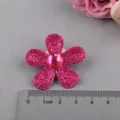 Rosa Glitzer Fünfblütenblatt Blume DIY Handgemachte Haarspange Kleidung Dekoration - Helles Rosarot